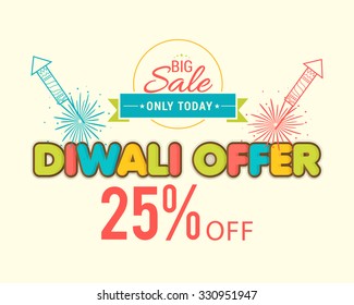 vector illustration of diwali offers sale banners  decorated  diya with crackle for diwali sale.