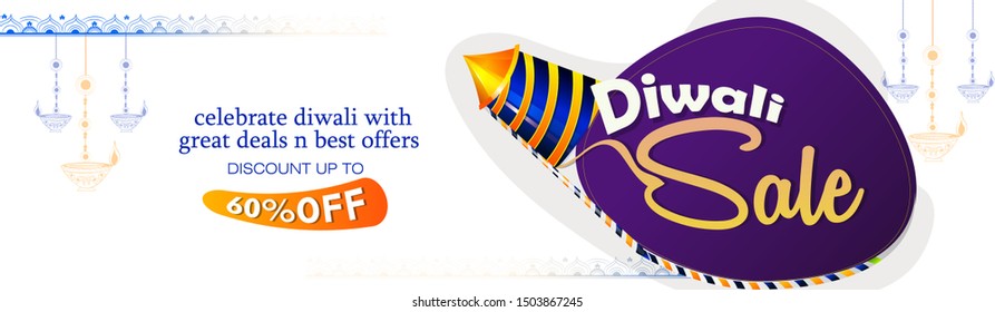 vector illustration of Diwali with text of Crazy diwali sale offer and festival elements  and background can be used for greetings , banners and header poster