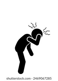 vector illustration of dizziness and headache, stress
