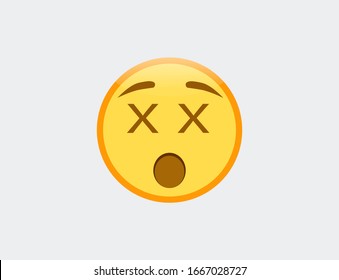 Ilustración vectorial del emoji de la cara de Dizzy