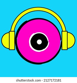 vector illustration of DJ CCTV character. suitable for logos, brands, applications, screen printing of young children's t-shirts.