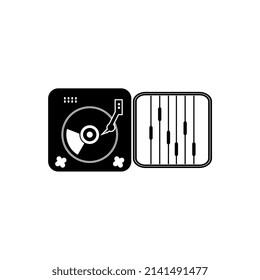 Vector illustration of a dj console, perfect for symbols, logos, icons, brochures, posters, mascots, etc