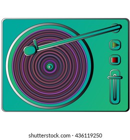 vector illustration DJ mixers in a turquoise color