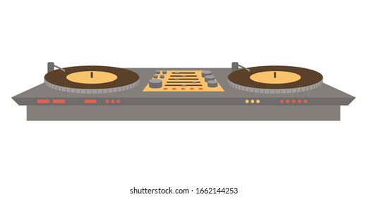 Vector illustration of DJ remote for playing and mixing music.