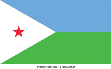 vector illustration of Djibouti flag