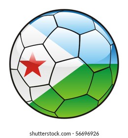 vector illustration of Djibouti flag on soccer ball