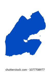 vector illustration of Djibouti map