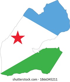 ilustración vectorial del mapa y la bandera de Djibouti