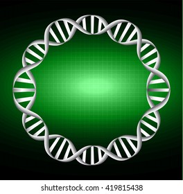 Vector illustration of dna circle strands. science