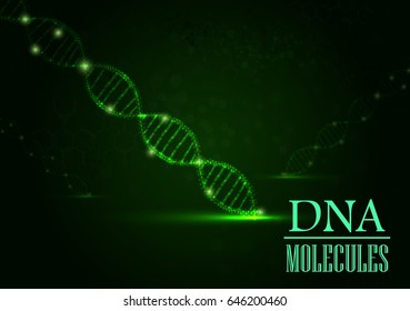 Vector illustration of Dna concept on green light background