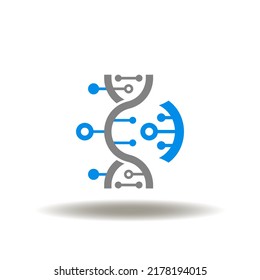 Vector Illustration Of Dna Helix Decoding. Symbol Of  Spiral Sequence. Icon Of DNA Engineering. Sign Of Deoxyribonucleic Acid Modification.