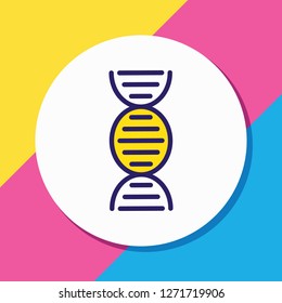 Vector illustration of dna icon colored line. Beautiful health element also can be used as genetic icon element.