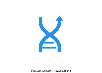 ilustración vectorial del logotipo de dna con flecha hacia arriba