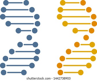 Vector illustration of DNA molecule icon in clean style. Two versions.