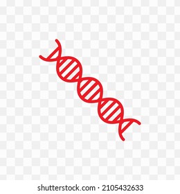 Vector Illustration Of DNA In Red Colors And Transparent Background(png).