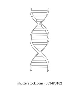 Vector illustration dna spiral outline drawing. Dna symbols icon. Genetic sign, element 