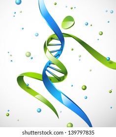 Vector illustration of a DNA strand in a shape of a human