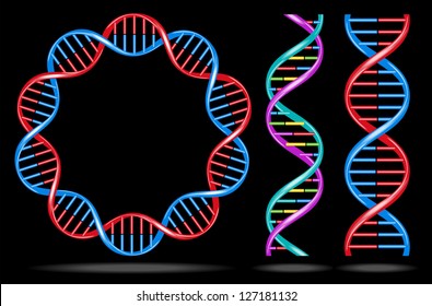 Vector illustration of dna strands. File is saved in AI10 EPS version. This illustration contains a transparency