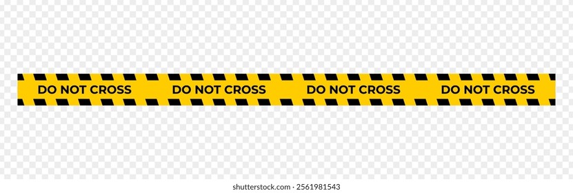 Vector illustration of Do Not Cross police tape isolated on transparent background