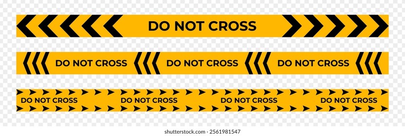 Vector illustration of Do Not Cross police tape isolated on transparent background