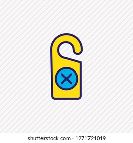 Vector illustration of do not disturb tag icon colored line. Beautiful tourism element also can be used as door hanger icon element.