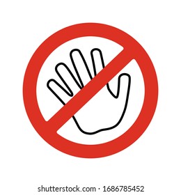 Vector illustration of Do not touch hand icon sign