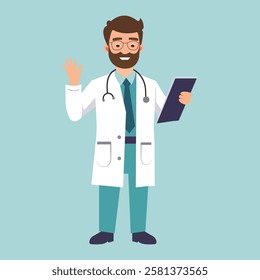 Vector illustration of a doctor.