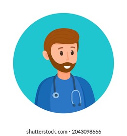 Vector illustration doctor avatar. Doctor, health, medical icon.