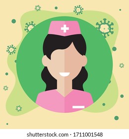 Vector illustration of a doctor. covid-19, coronavirus.Flat icon style.
