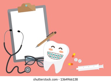 vector illustration doctor dentist object. item at hospital and icon.