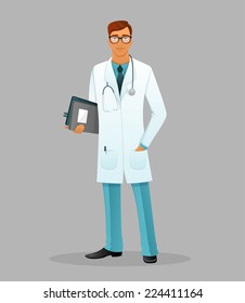 Vector illustration of Doctor man