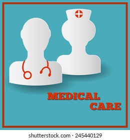  Vector illustration of a Doctor and Nurse