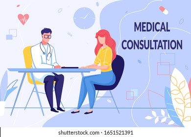 Vector Illustration Doctor with Online Medical Consultation Concept, Doctor and patient concept banner with characters