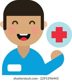 Vector illustration of a doctor or surgeon, attention and health care.