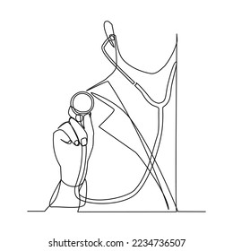 Ilustración de vectores mano doctoral dibujada en el estilo de arte de línea