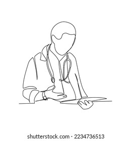 Vector illustration doctoral hand drawn in line art style
