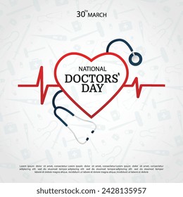 Vector Illustration of Doctors' Day. Banner
