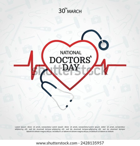 Vector Illustration of Doctors' Day. Banner
