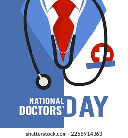 Vector Illustration of  Doctors' Day. For a poster, banner and greeting card.
