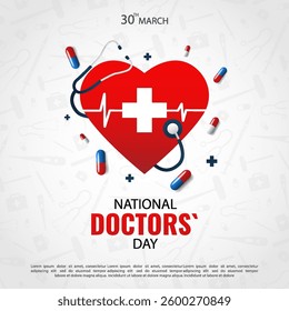 Vector Illustration of Doctors' Day. For a poster, banner and greeting card.
