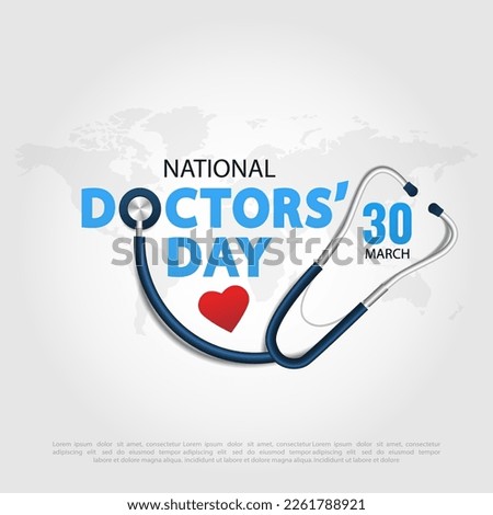 Vector Illustration of  Doctors' Day. For a poster, banner and greeting card.
