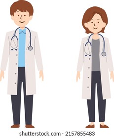Vector illustration of doctors , occupational illustration