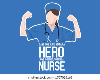 vector illustration Doctors, you are real heroes Thank you doctors and nurses. 