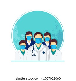 vector illustration Doctors, you are real heroes Thank you doctors and nurses. 