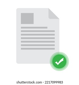 Vector illustration of document approval icon sign and symbol. colored icons for website design .Simple design on white background.