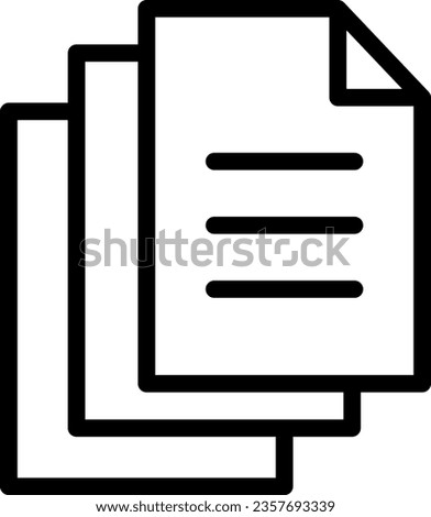 Vector illustration of document copies line icon. Photocopies.