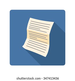 A vector illustration of a document.
Lined Paper Document Flat Icon.
Office equipment.