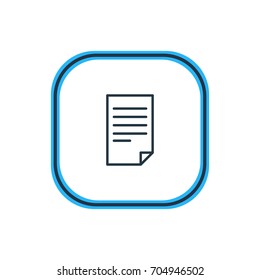 Vector Illustration Of Document Outline. Beautiful Science Element Also Can Be Used As Paper  Element.