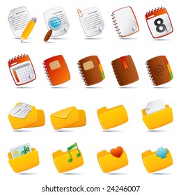 Vector illustration - documents, mail and and folder icon set