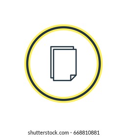 Vector Illustration Of Documents Outline. Beautiful File Element Also Can Be Used As Copy Element.